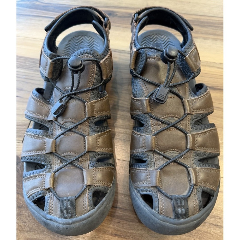 Khombu Travis Fisherman Sport Sandals Men's Size 9M Brown Closed Toe Hiking